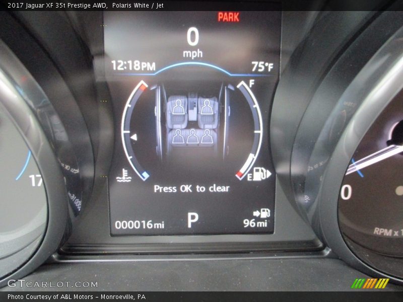 Polaris White / Jet 2017 Jaguar XF 35t Prestige AWD