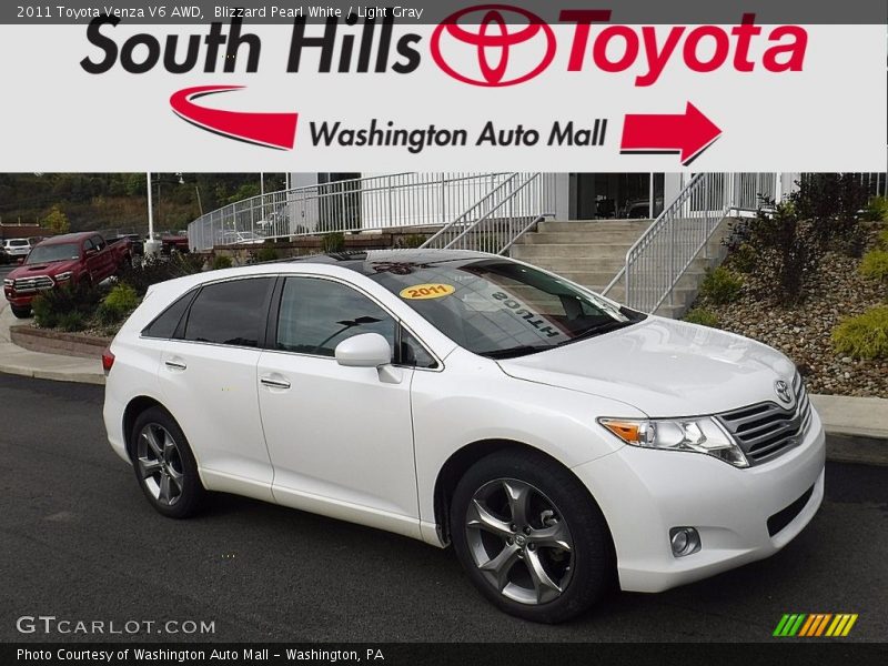 Blizzard Pearl White / Light Gray 2011 Toyota Venza V6 AWD