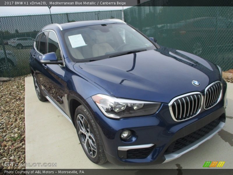 Mediterranean Blue Metallic / Canberra Beige 2017 BMW X1 xDrive28i