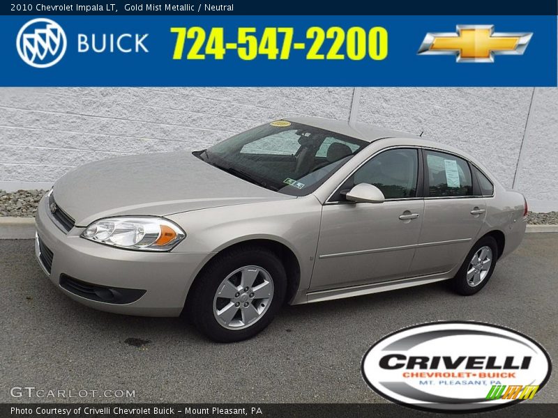 Gold Mist Metallic / Neutral 2010 Chevrolet Impala LT