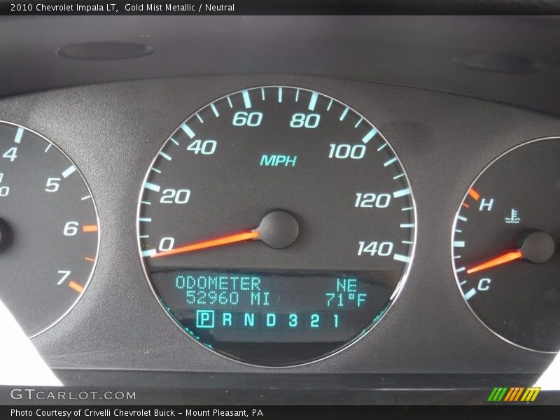 Gold Mist Metallic / Neutral 2010 Chevrolet Impala LT