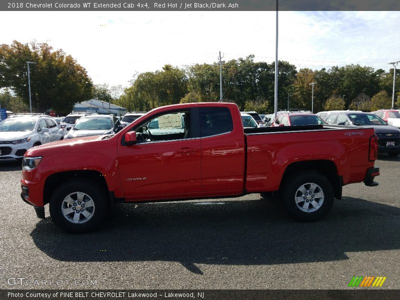 Red Hot / Jet Black/Dark Ash 2018 Chevrolet Colorado WT Extended Cab 4x4