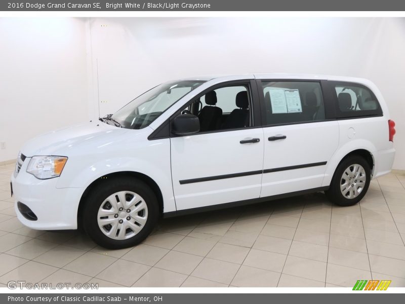 Bright White / Black/Light Graystone 2016 Dodge Grand Caravan SE