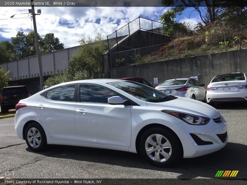 White / Gray 2016 Hyundai Elantra SE