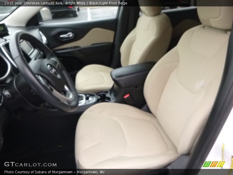 Bright White / Black/Light Frost Beige 2015 Jeep Cherokee Latitude 4x4