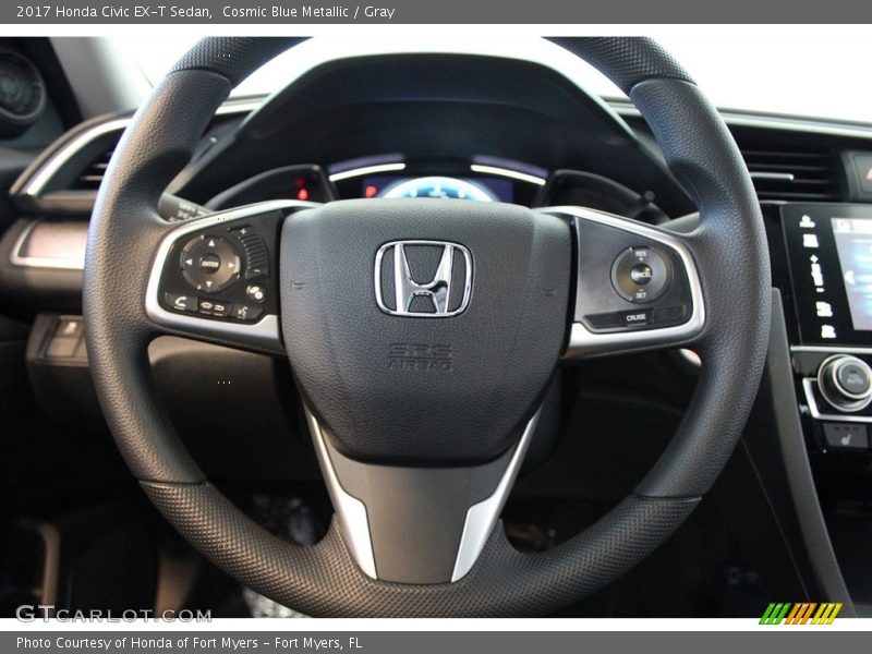 Cosmic Blue Metallic / Gray 2017 Honda Civic EX-T Sedan