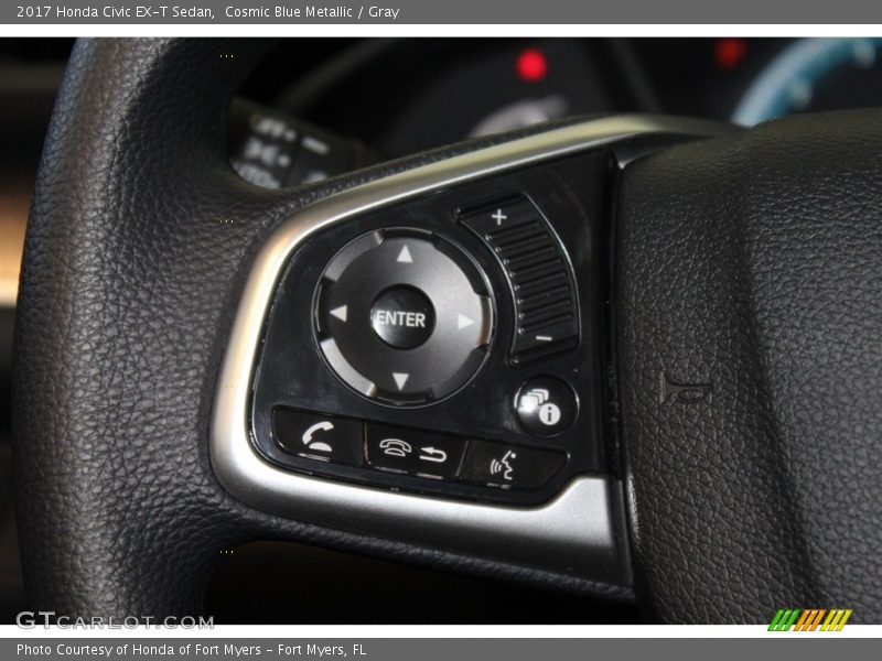 Cosmic Blue Metallic / Gray 2017 Honda Civic EX-T Sedan