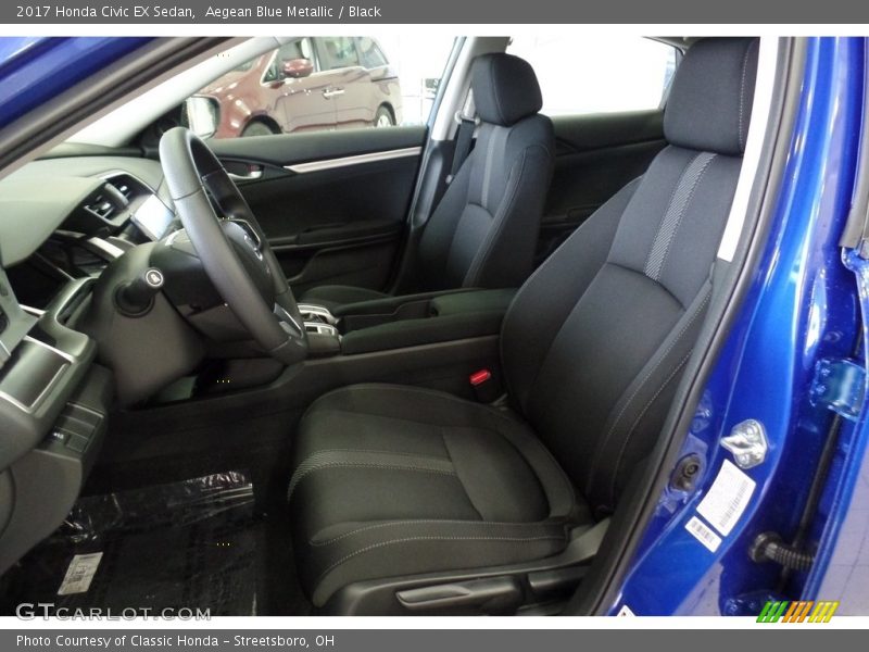 Aegean Blue Metallic / Black 2017 Honda Civic EX Sedan