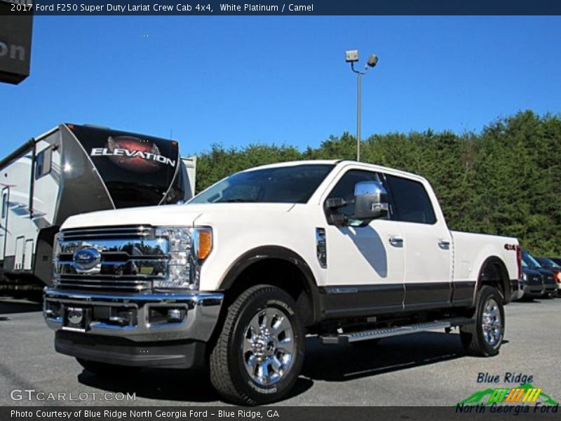 White Platinum / Camel 2017 Ford F250 Super Duty Lariat Crew Cab 4x4