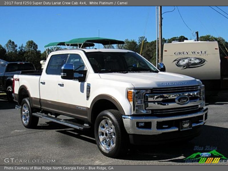 White Platinum / Camel 2017 Ford F250 Super Duty Lariat Crew Cab 4x4