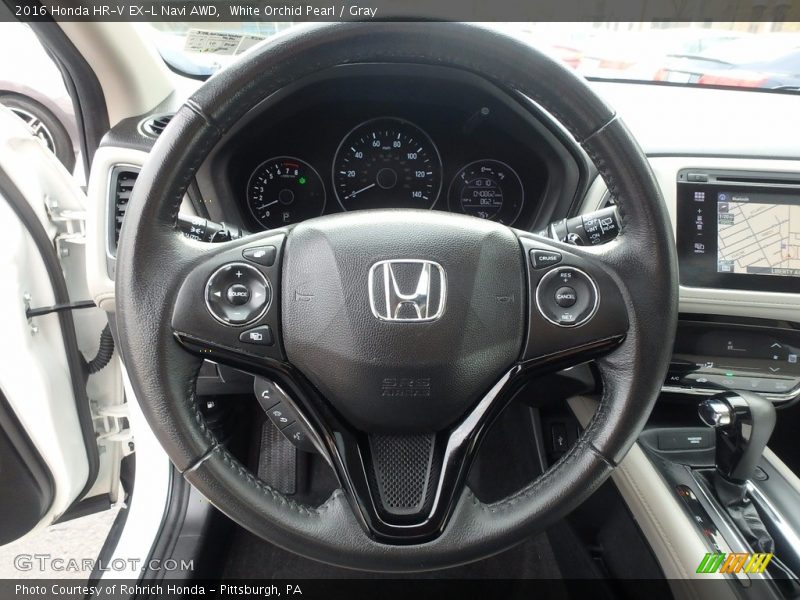 White Orchid Pearl / Gray 2016 Honda HR-V EX-L Navi AWD