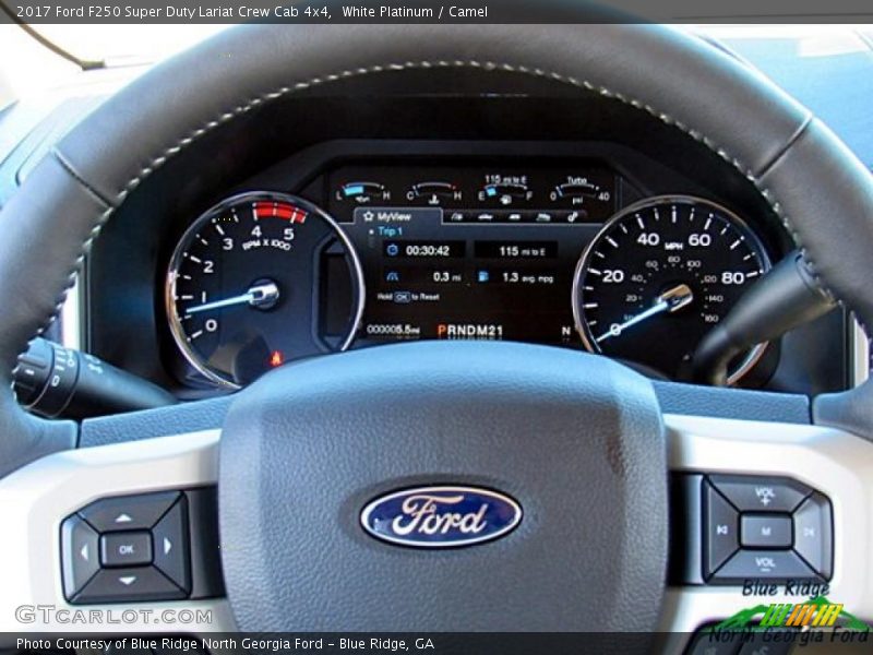 White Platinum / Camel 2017 Ford F250 Super Duty Lariat Crew Cab 4x4