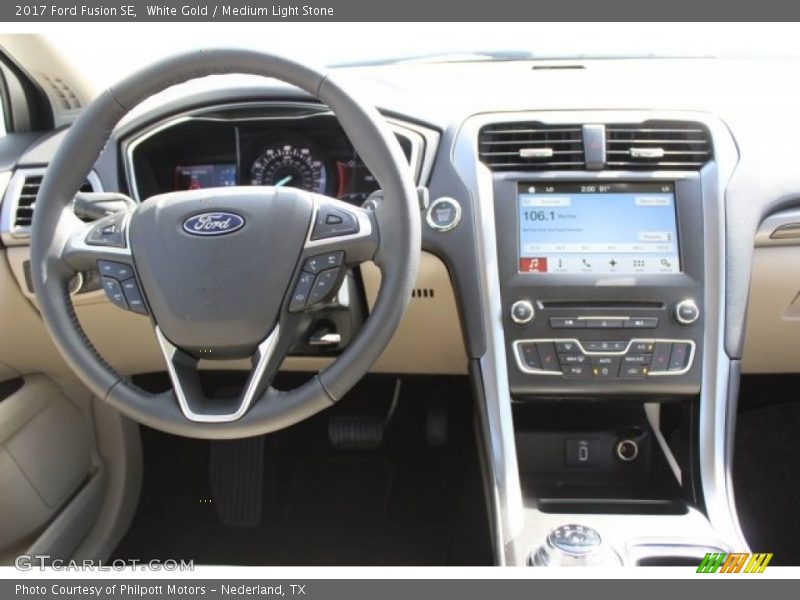 White Gold / Medium Light Stone 2017 Ford Fusion SE