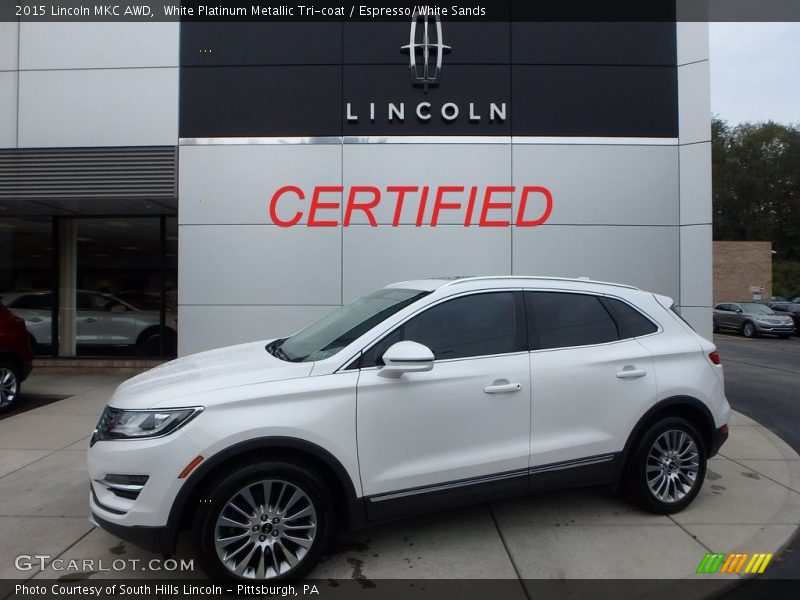 White Platinum Metallic Tri-coat / Espresso/White Sands 2015 Lincoln MKC AWD