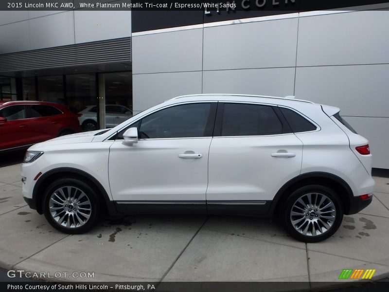 White Platinum Metallic Tri-coat / Espresso/White Sands 2015 Lincoln MKC AWD
