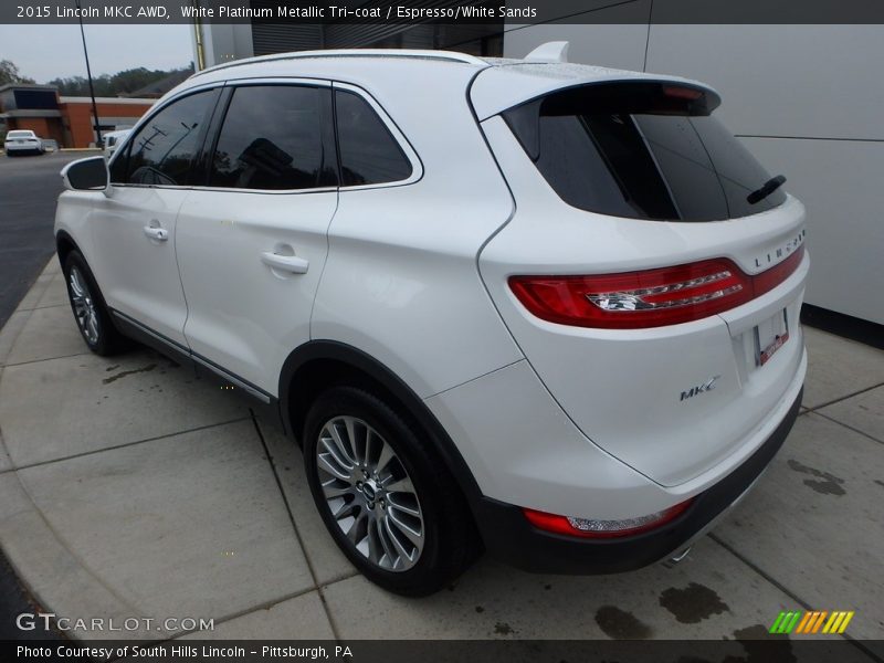 White Platinum Metallic Tri-coat / Espresso/White Sands 2015 Lincoln MKC AWD