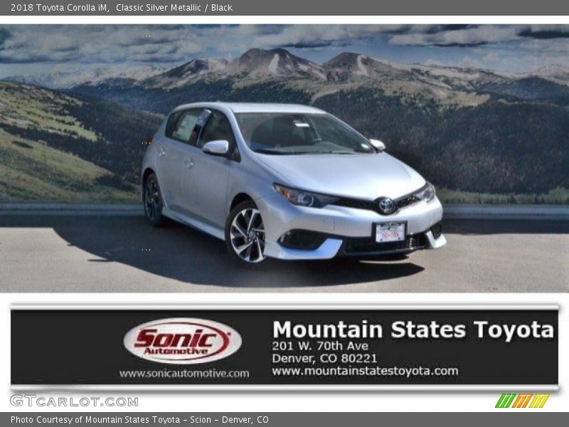 Classic Silver Metallic / Black 2018 Toyota Corolla iM