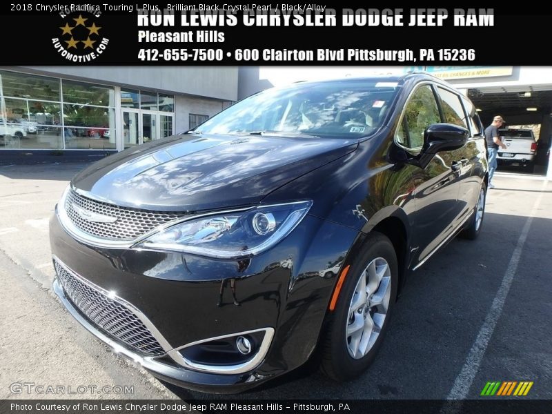 Brilliant Black Crystal Pearl / Black/Alloy 2018 Chrysler Pacifica Touring L Plus