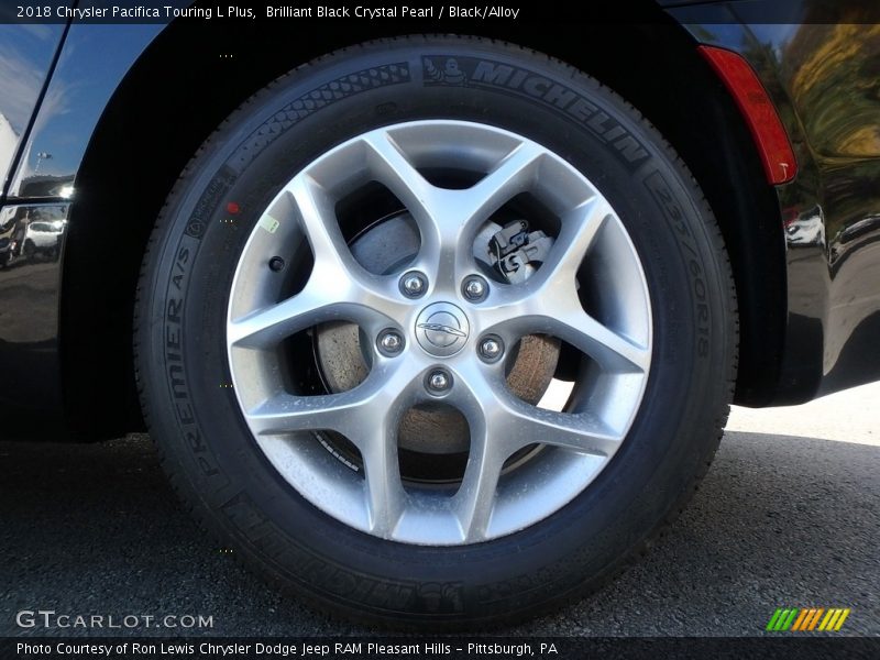 Brilliant Black Crystal Pearl / Black/Alloy 2018 Chrysler Pacifica Touring L Plus