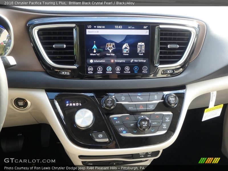 Brilliant Black Crystal Pearl / Black/Alloy 2018 Chrysler Pacifica Touring L Plus