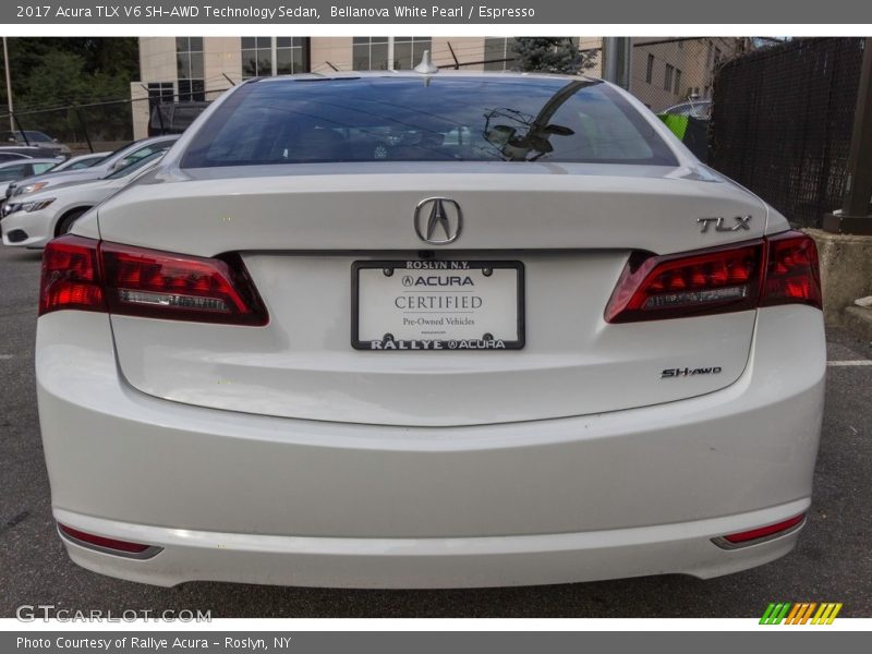 Bellanova White Pearl / Espresso 2017 Acura TLX V6 SH-AWD Technology Sedan