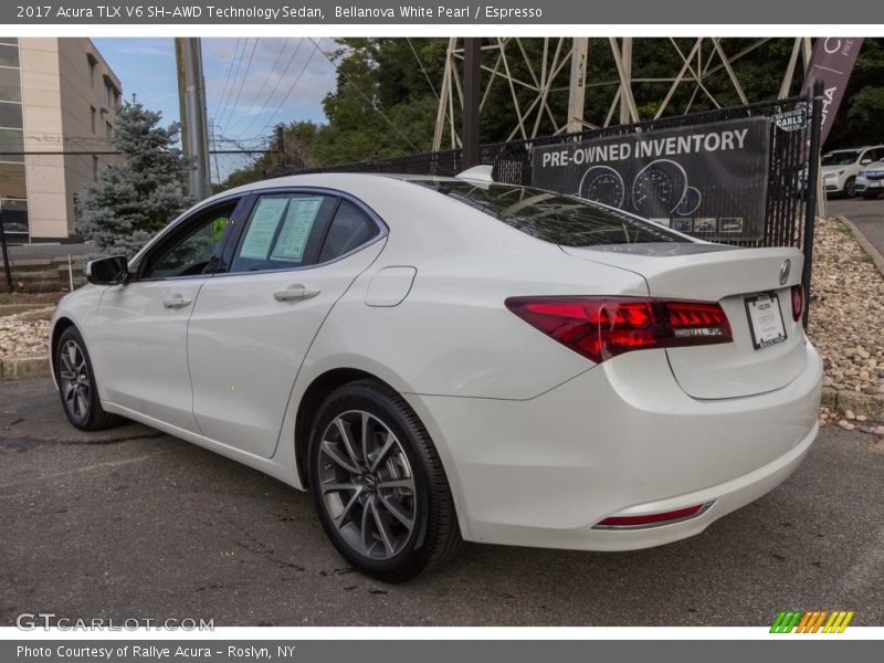 Bellanova White Pearl / Espresso 2017 Acura TLX V6 SH-AWD Technology Sedan
