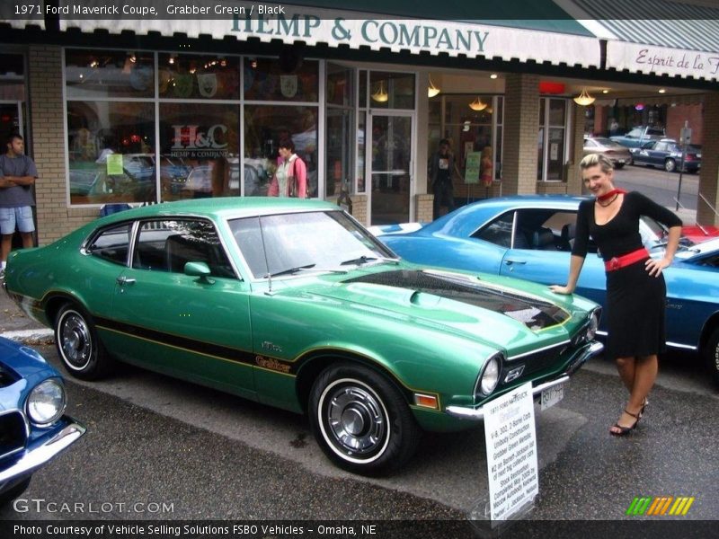 Grabber Green / Black 1971 Ford Maverick Coupe