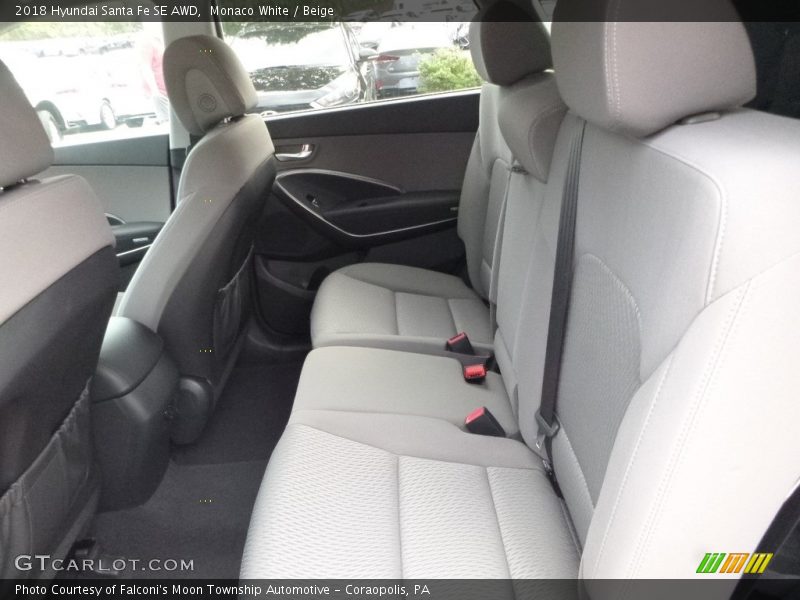 Monaco White / Beige 2018 Hyundai Santa Fe SE AWD