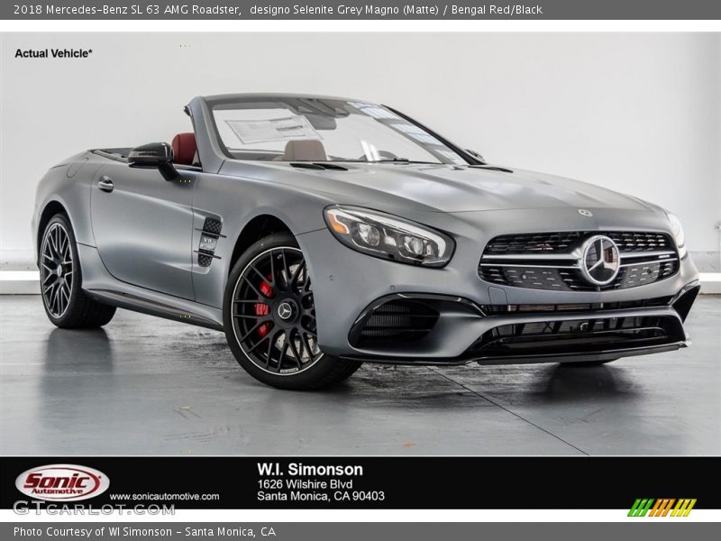 designo Selenite Grey Magno (Matte) / Bengal Red/Black 2018 Mercedes-Benz SL 63 AMG Roadster