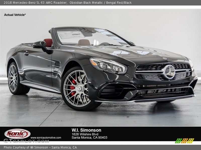 Obsidian Black Metallic / Bengal Red/Black 2018 Mercedes-Benz SL 63 AMG Roadster