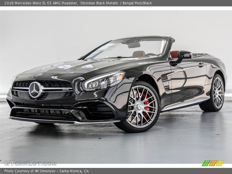 Obsidian Black Metallic / Bengal Red/Black 2018 Mercedes-Benz SL 63 AMG Roadster