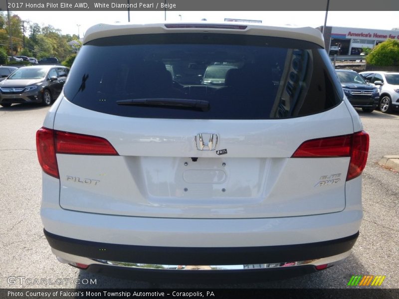 White Diamond Pearl / Beige 2017 Honda Pilot Elite AWD