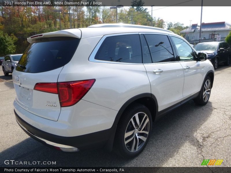 White Diamond Pearl / Beige 2017 Honda Pilot Elite AWD