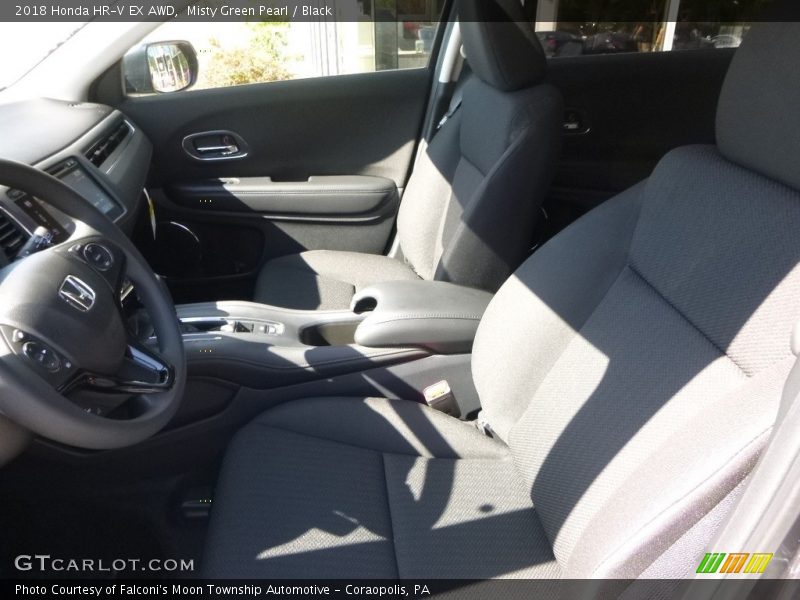 Misty Green Pearl / Black 2018 Honda HR-V EX AWD