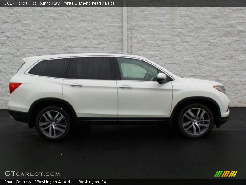 White Diamond Pearl / Beige 2017 Honda Pilot Touring AWD