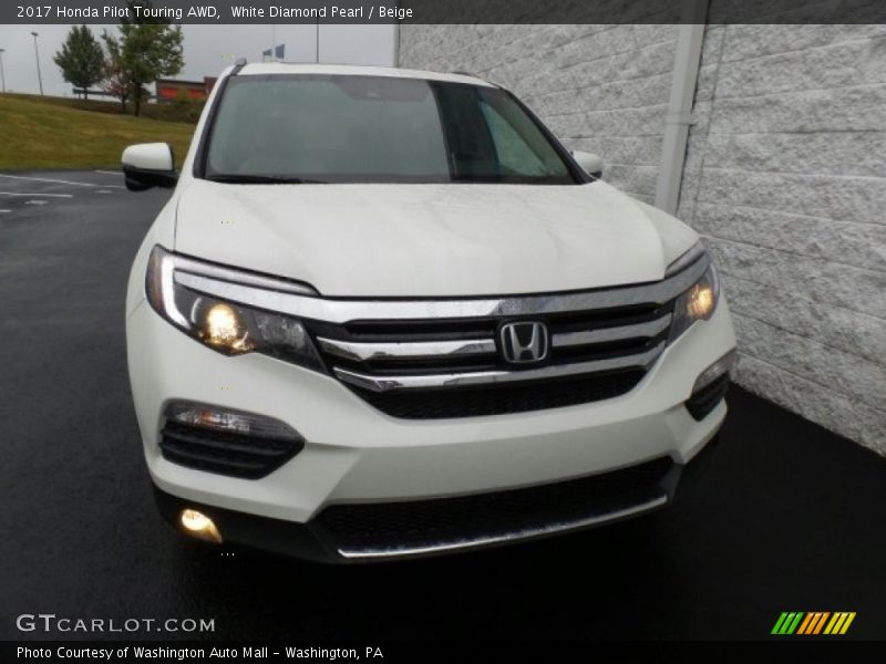 White Diamond Pearl / Beige 2017 Honda Pilot Touring AWD