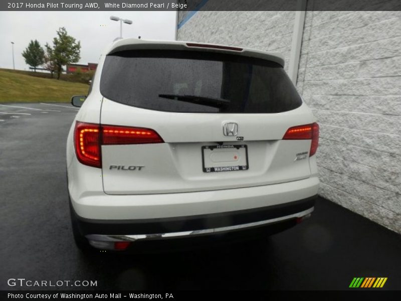 White Diamond Pearl / Beige 2017 Honda Pilot Touring AWD