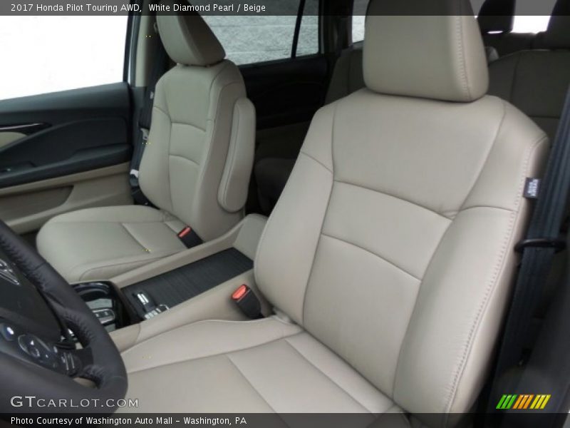 White Diamond Pearl / Beige 2017 Honda Pilot Touring AWD