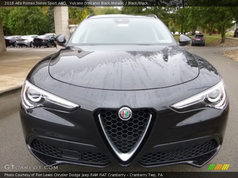 Vulcano (Volcano) Black Metallic / Black/Black 2018 Alfa Romeo Stelvio Sport AWD