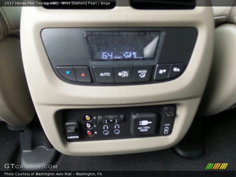 White Diamond Pearl / Beige 2017 Honda Pilot Touring AWD
