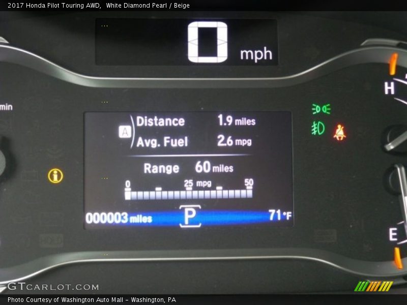 White Diamond Pearl / Beige 2017 Honda Pilot Touring AWD