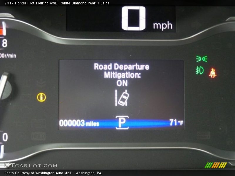 White Diamond Pearl / Beige 2017 Honda Pilot Touring AWD