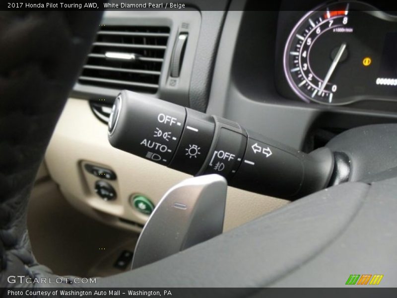 White Diamond Pearl / Beige 2017 Honda Pilot Touring AWD