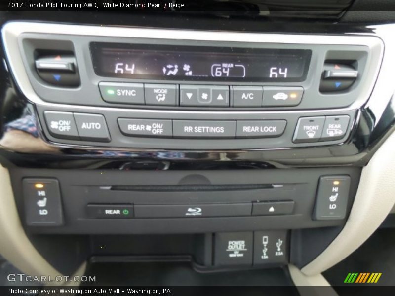 White Diamond Pearl / Beige 2017 Honda Pilot Touring AWD