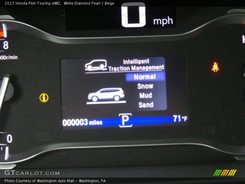 White Diamond Pearl / Beige 2017 Honda Pilot Touring AWD