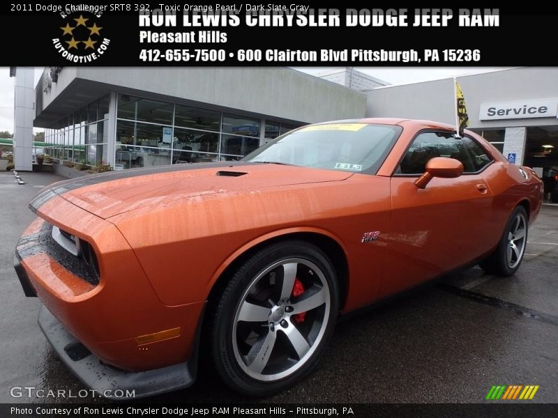 Toxic Orange Pearl / Dark Slate Gray 2011 Dodge Challenger SRT8 392
