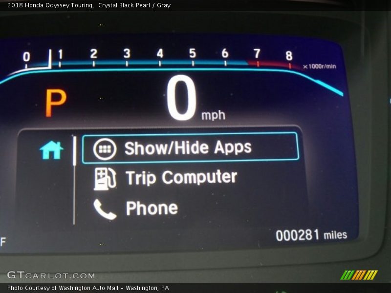 Crystal Black Pearl / Gray 2018 Honda Odyssey Touring