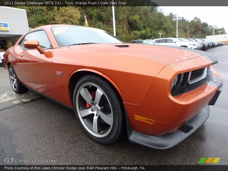 Toxic Orange Pearl / Dark Slate Gray 2011 Dodge Challenger SRT8 392