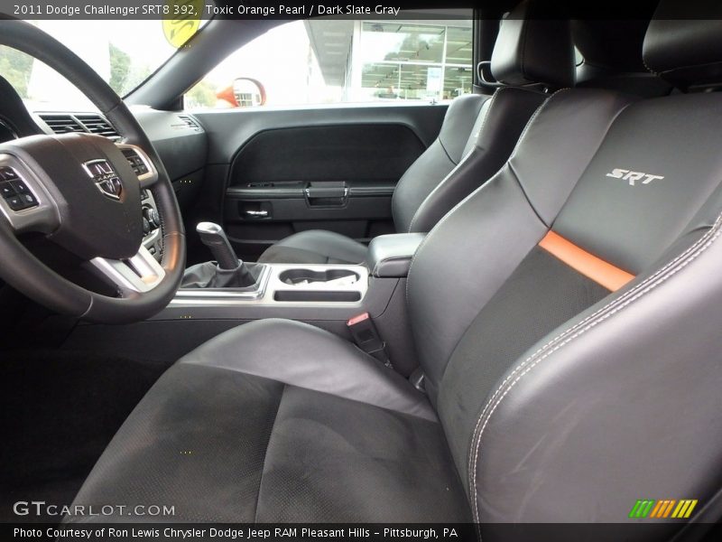 Toxic Orange Pearl / Dark Slate Gray 2011 Dodge Challenger SRT8 392