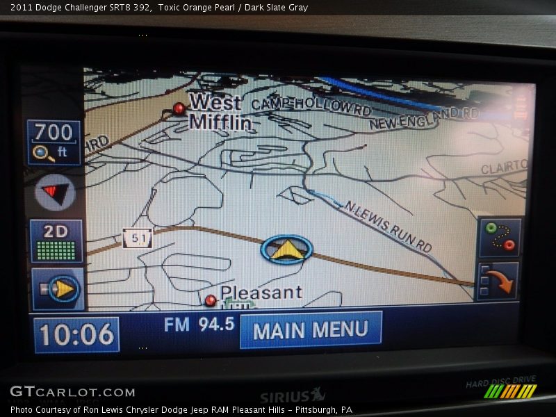 Toxic Orange Pearl / Dark Slate Gray 2011 Dodge Challenger SRT8 392